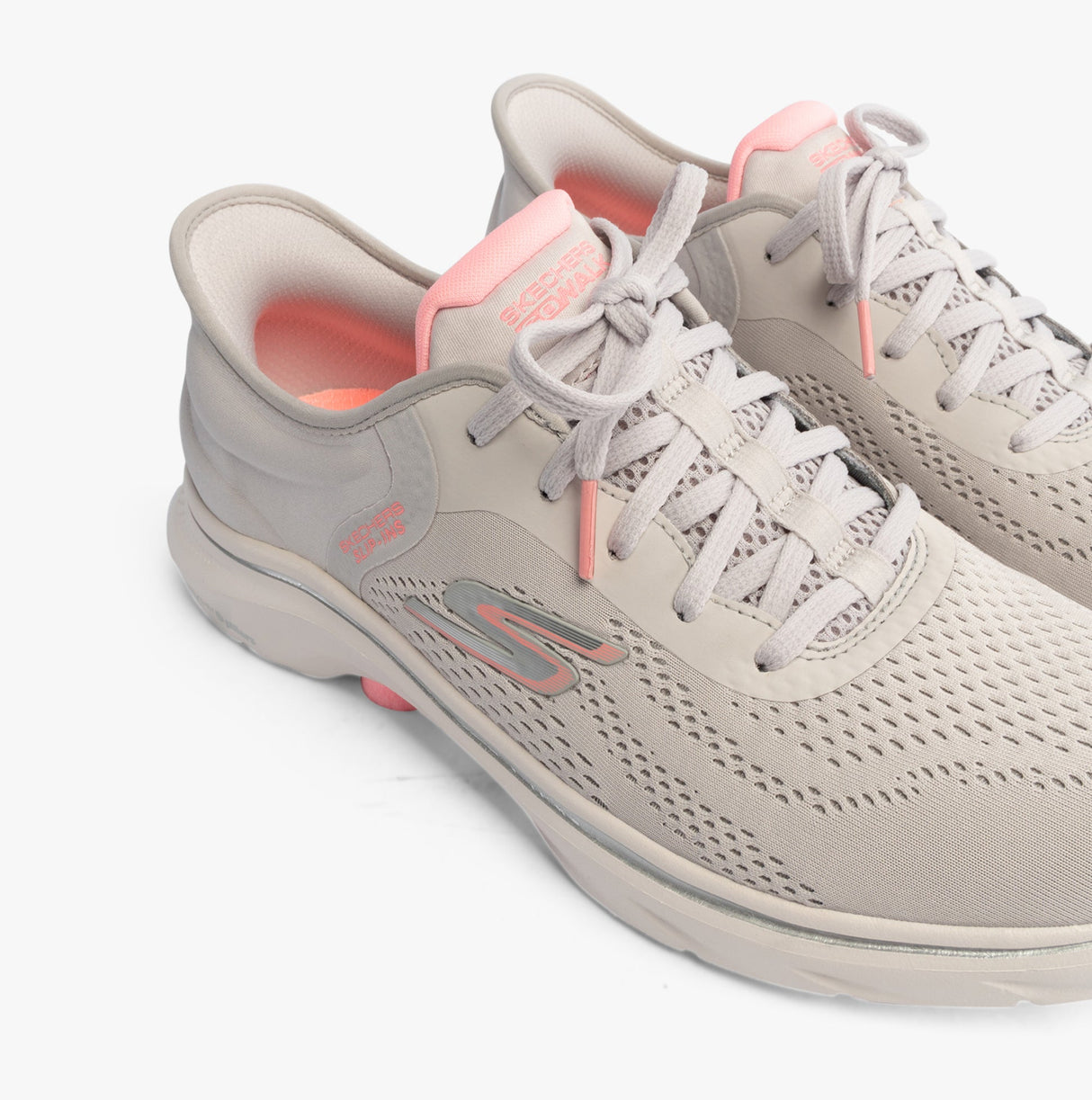 Skechers 125233/GYPK GO WALK 7 - VALIN Womens Trainers Gray/Pink