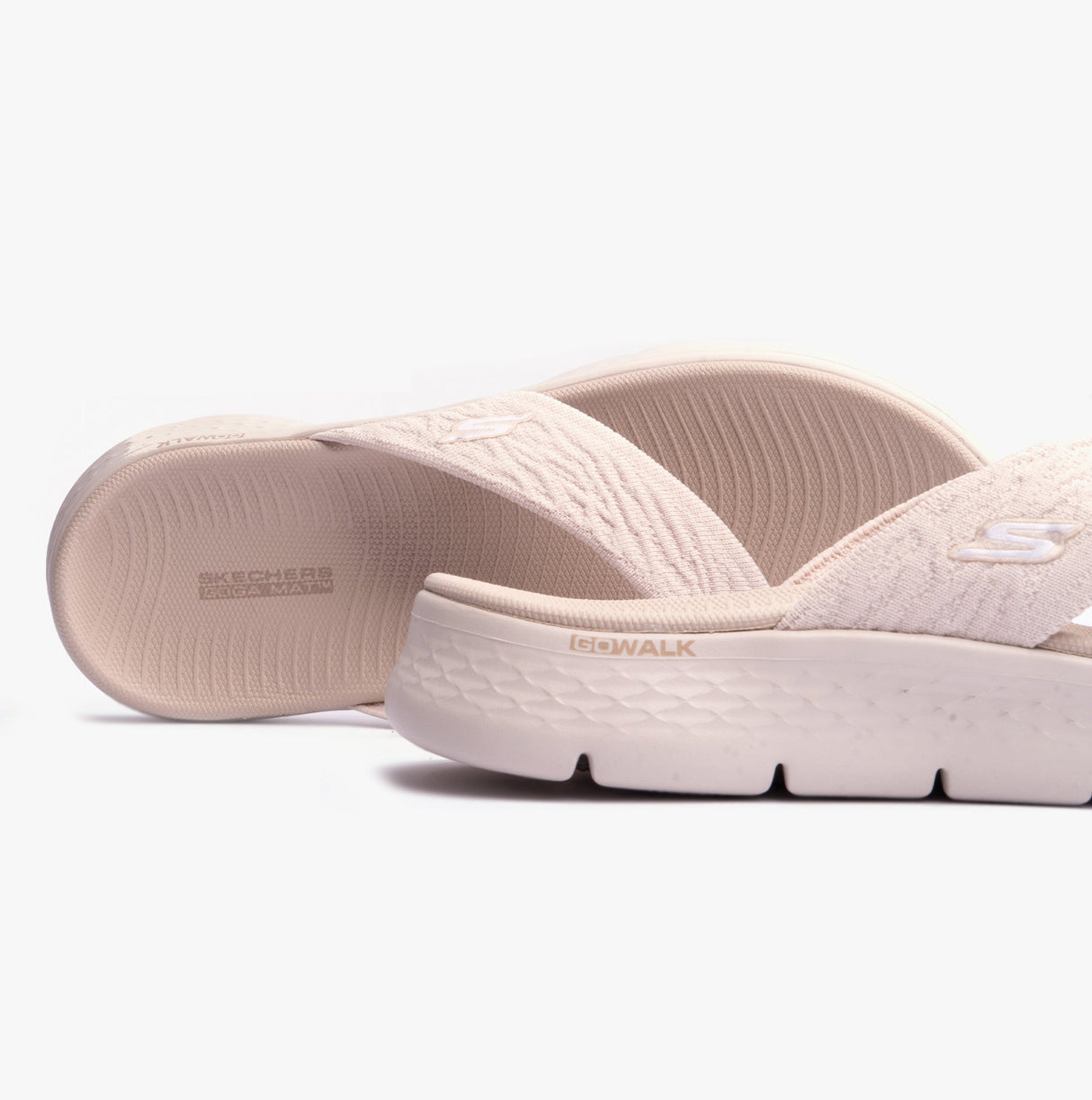 Skechers 141404/NAT GO WALK FLEX SANDAL - SPLENDOR Womens Sandals Natural/Purple