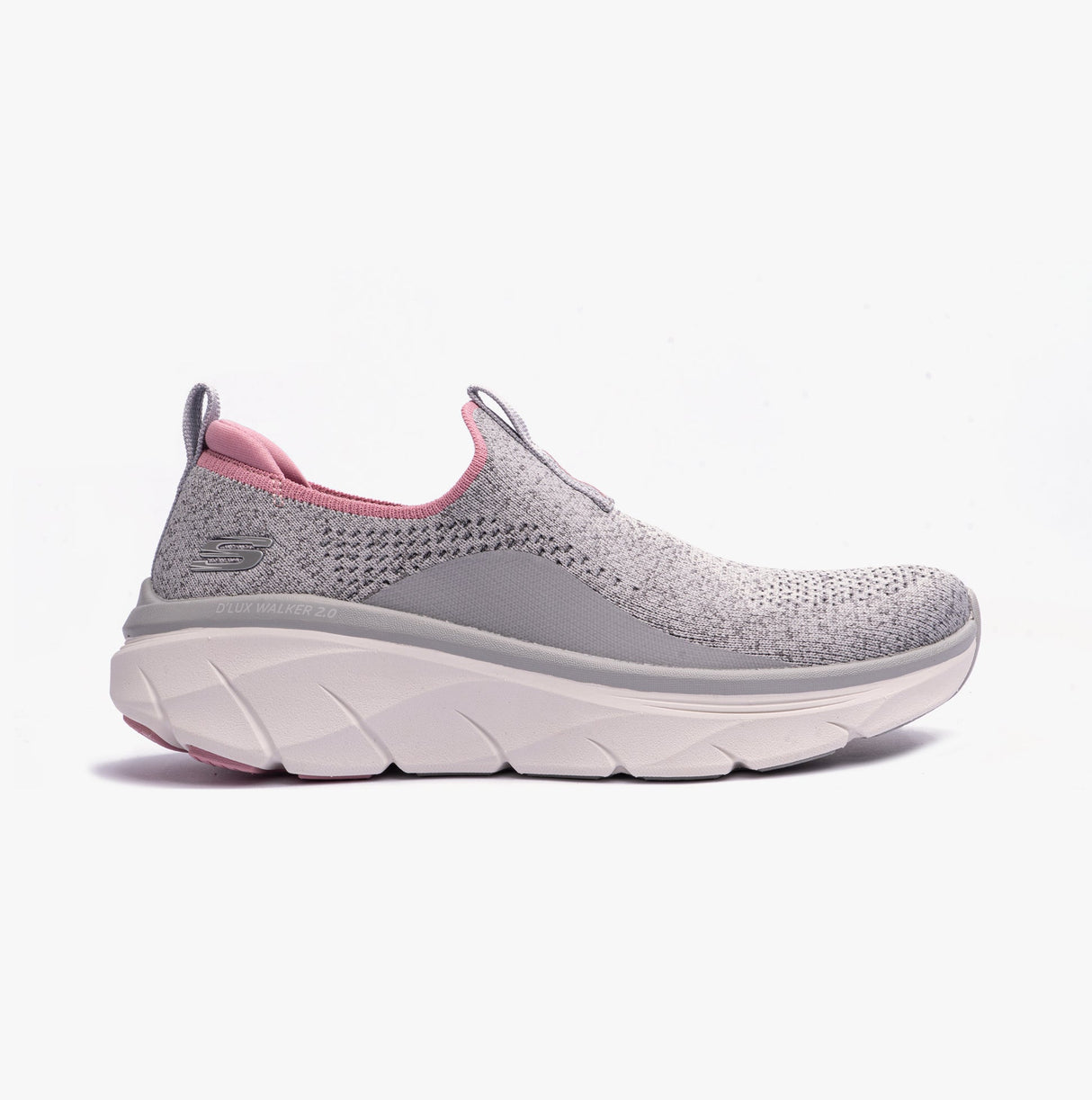 Skechers 150092/GYPK RELAXED FIT: D'LUX WALKER 2.0 - BOLD STATE Womens Trainers Grey/Pink