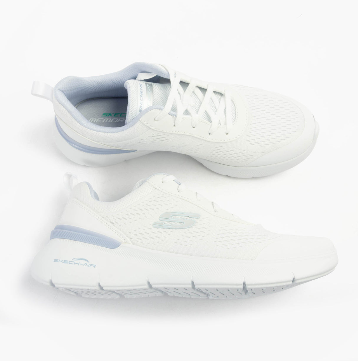 Skechers 150370/WLB SKECH-AIR DYNAMIGHT 2.0 - NEW Womens Trainers White/Light Blue