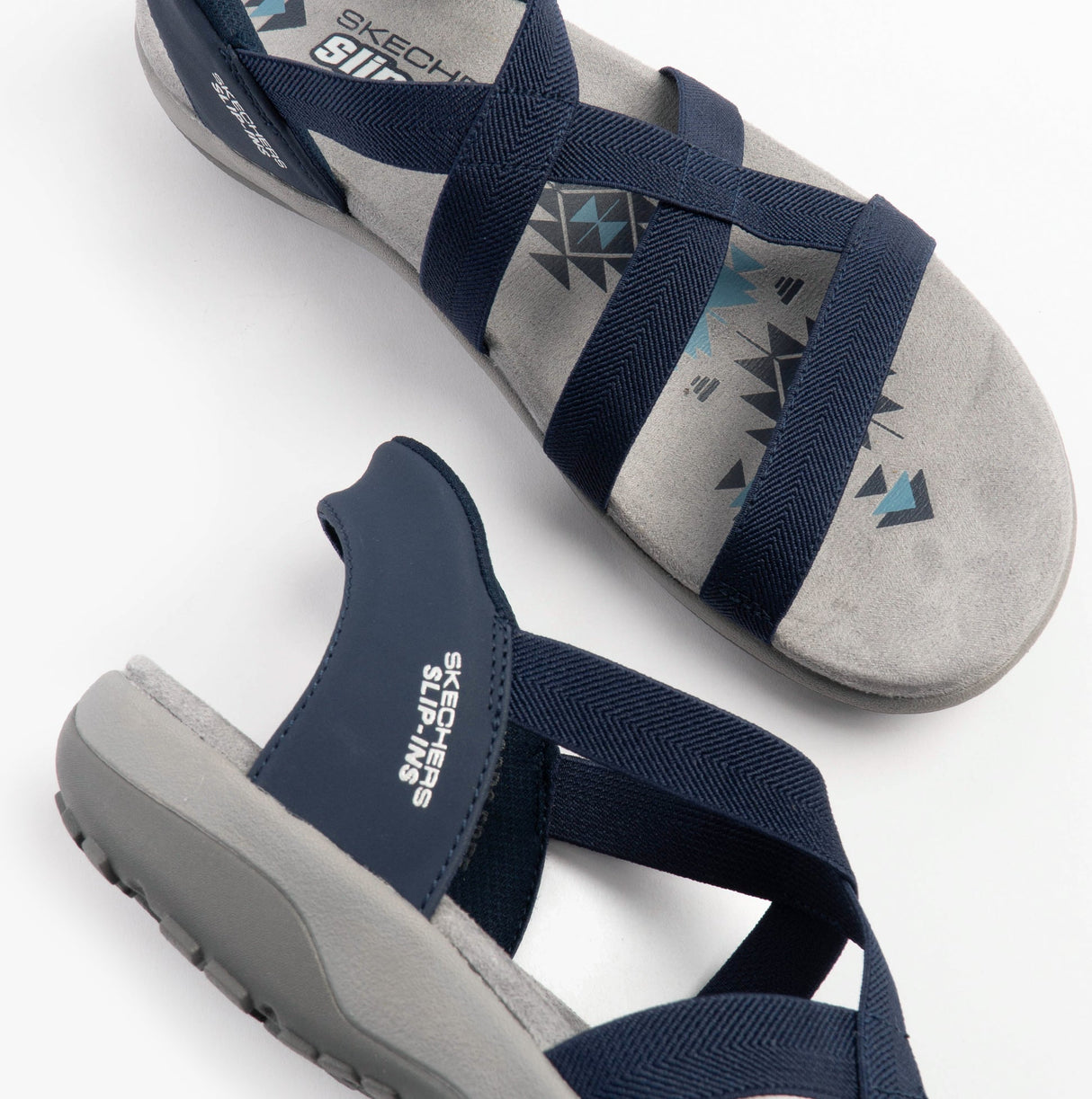 Skechers 163460/NVY REGGAE SLIM - STRETCH FLEX Womens Sandals Navy/Grey/Pink