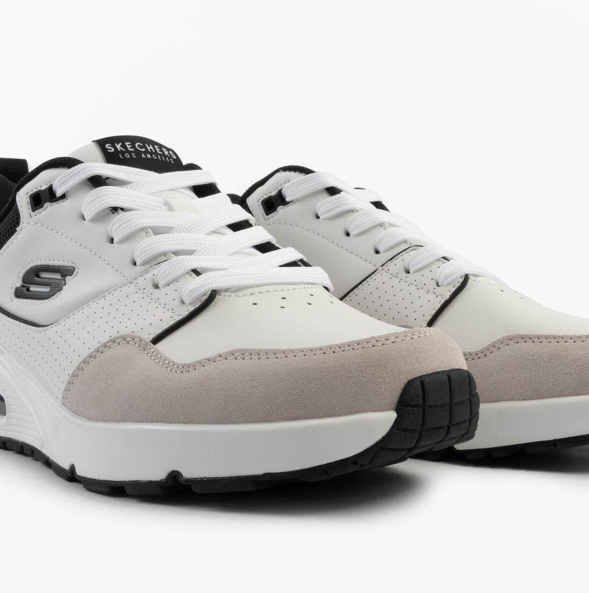 Skechers 183020/WBK UNO - RETRO ONE Mens Trainers White Mono/Black