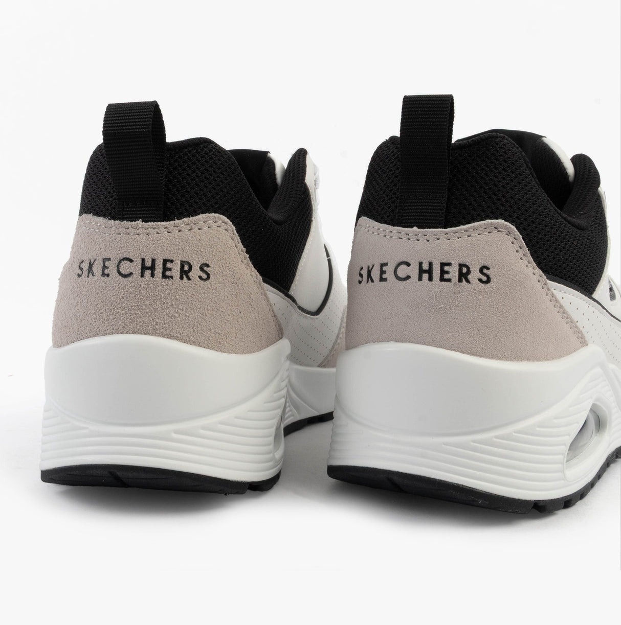 Skechers 183020/WBK UNO - RETRO ONE Mens Trainers White Mono/Black