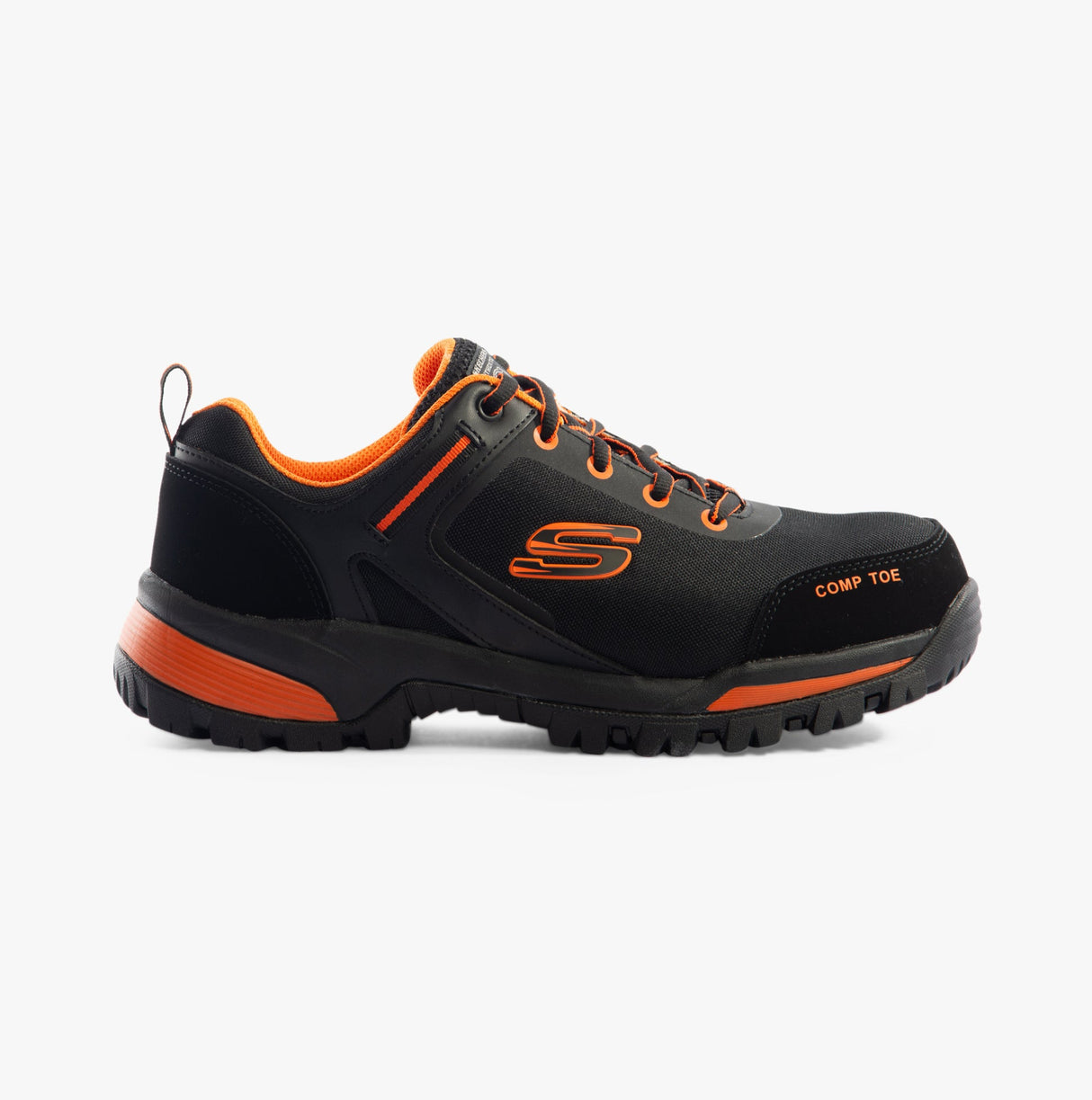 Skechers Work 200188EC GATLON Mens Safety Trainers Black/Orange