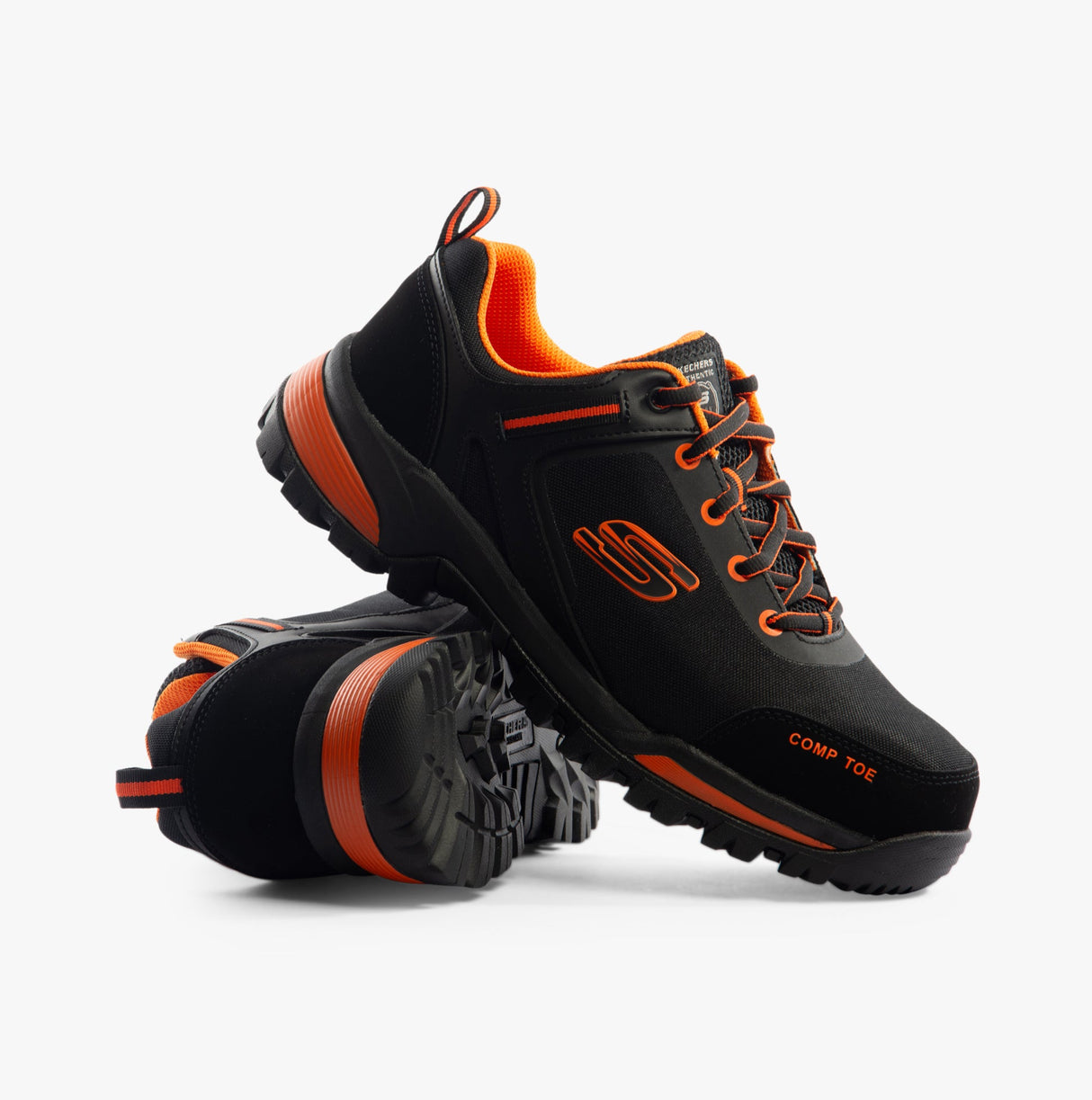 Skechers Work 200188EC GATLON Mens Safety Trainers Black/Orange