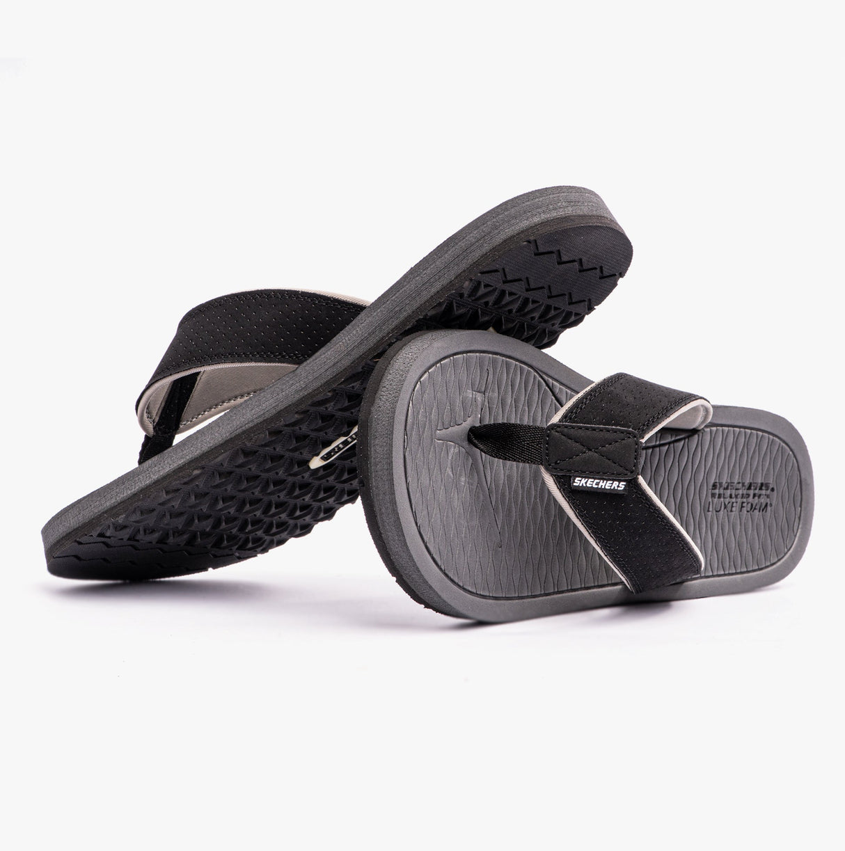 Skechers 205098/BLK TANTRIC - FRITZ Mens Toe Post Sandals Black