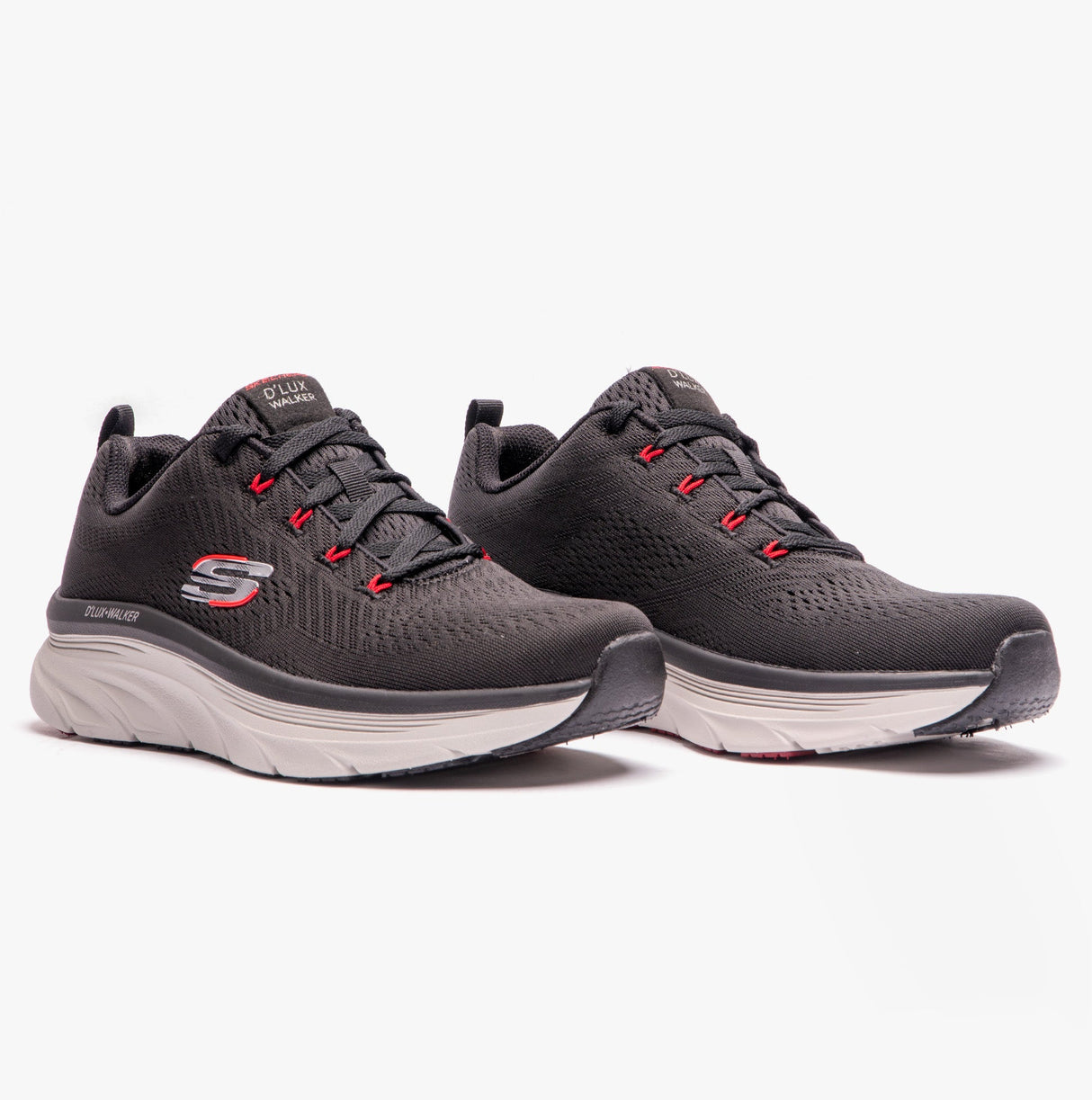 Skechers 232364/BKRD D'LUX WALKER - MEERNO Mens Trainers Black/Red