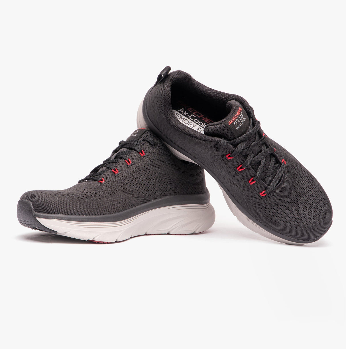 Skechers 232364/BKRD D'LUX WALKER - MEERNO Mens Trainers Black/Red