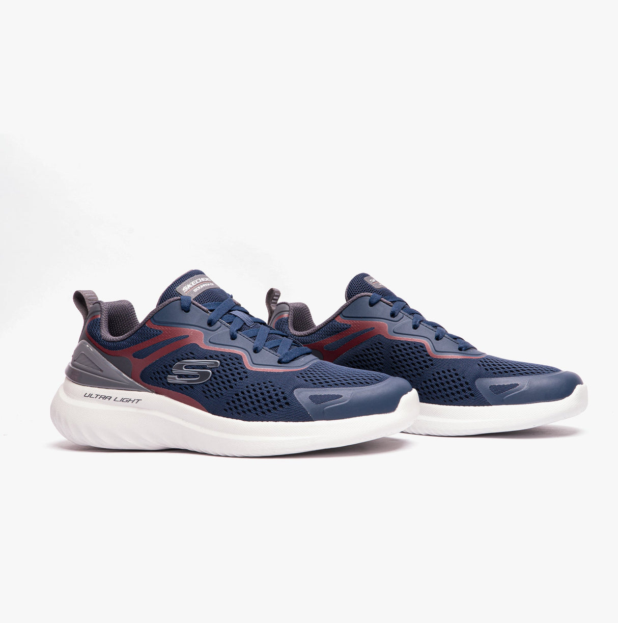 Skechers 232674/NVBU BOUNDER 2.0-ANDAL Mens Trainers Navy/Burgundy