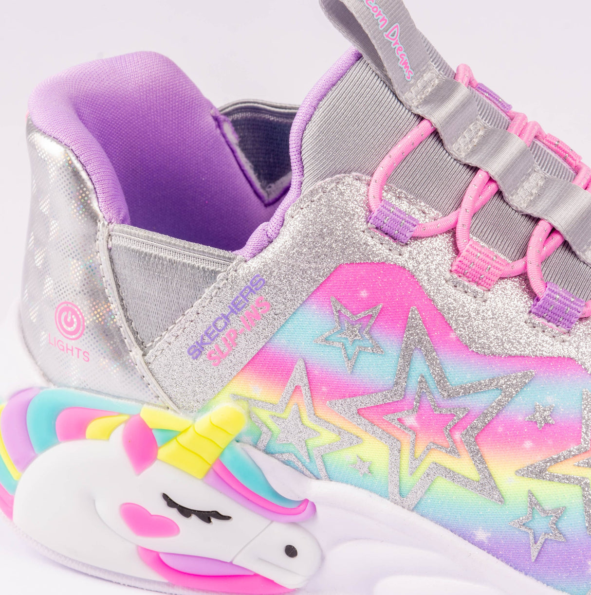 Skechers 302296L/SMLT UNICORN DREAMS - STARRY LITE Girls Trainers Silver Multi