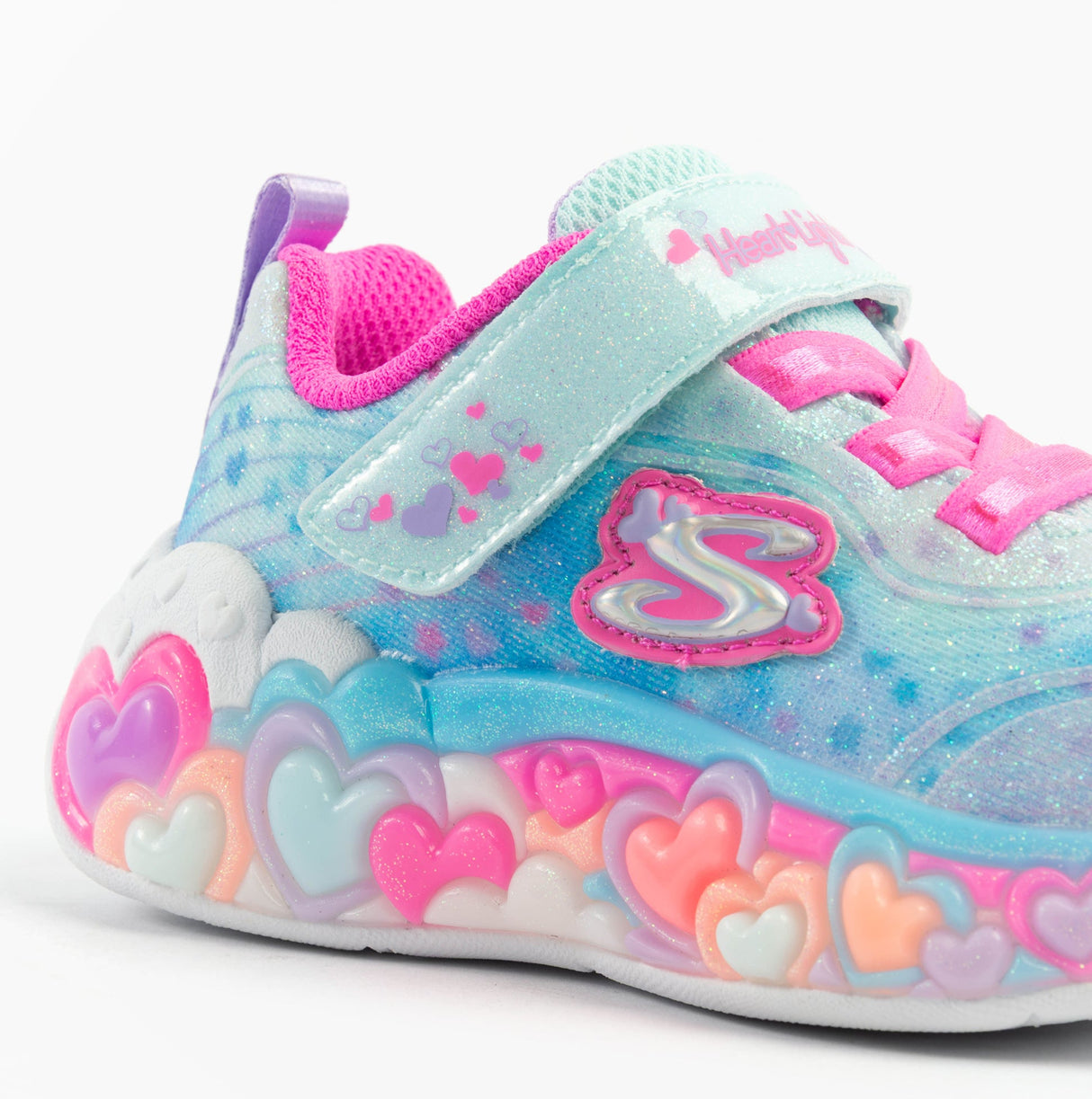 Skechers 302696N/LBMT S-LIGHTS: ETERNAL HEART LIGHTS Girls Trainers Light Blue/Multi