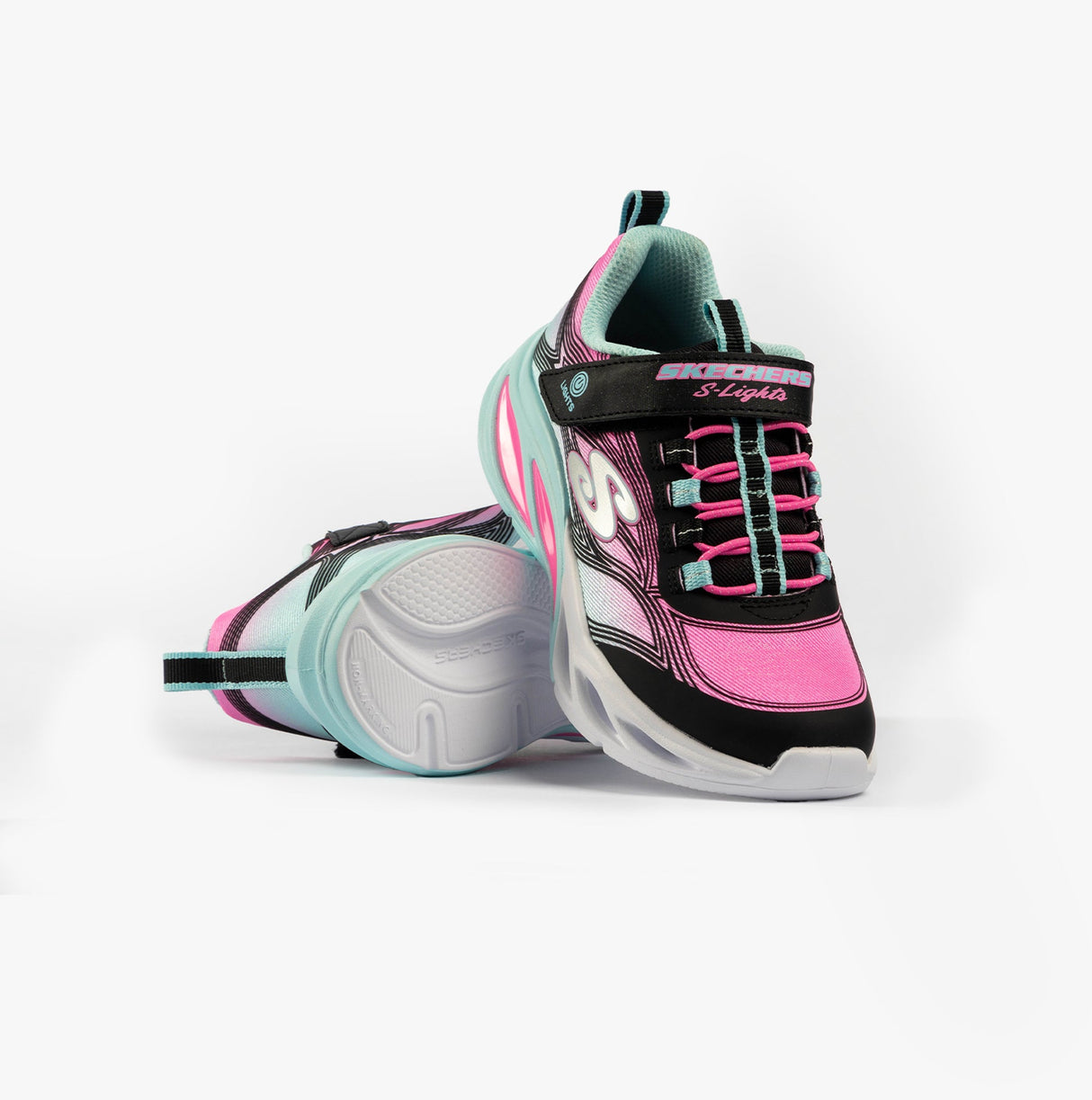 Skechers 303712L/BKMT COSMIC GLOW Girls Trainers Black Multi