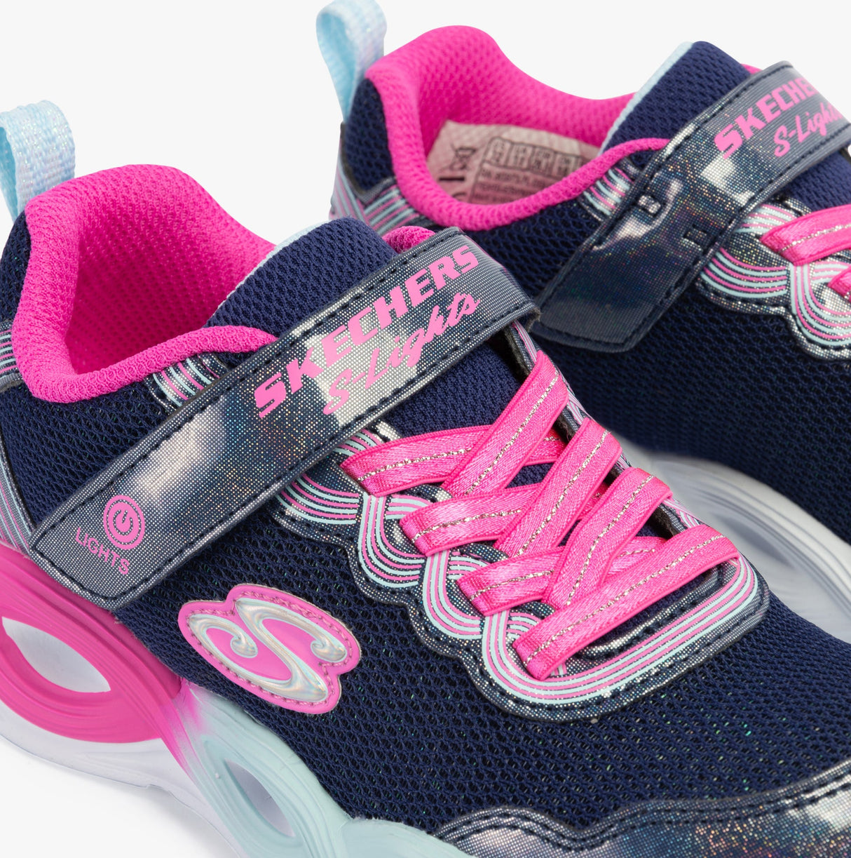 Skechers 303717L/NVMT TWISTY GLOW Girls Trainers Navy/Multi