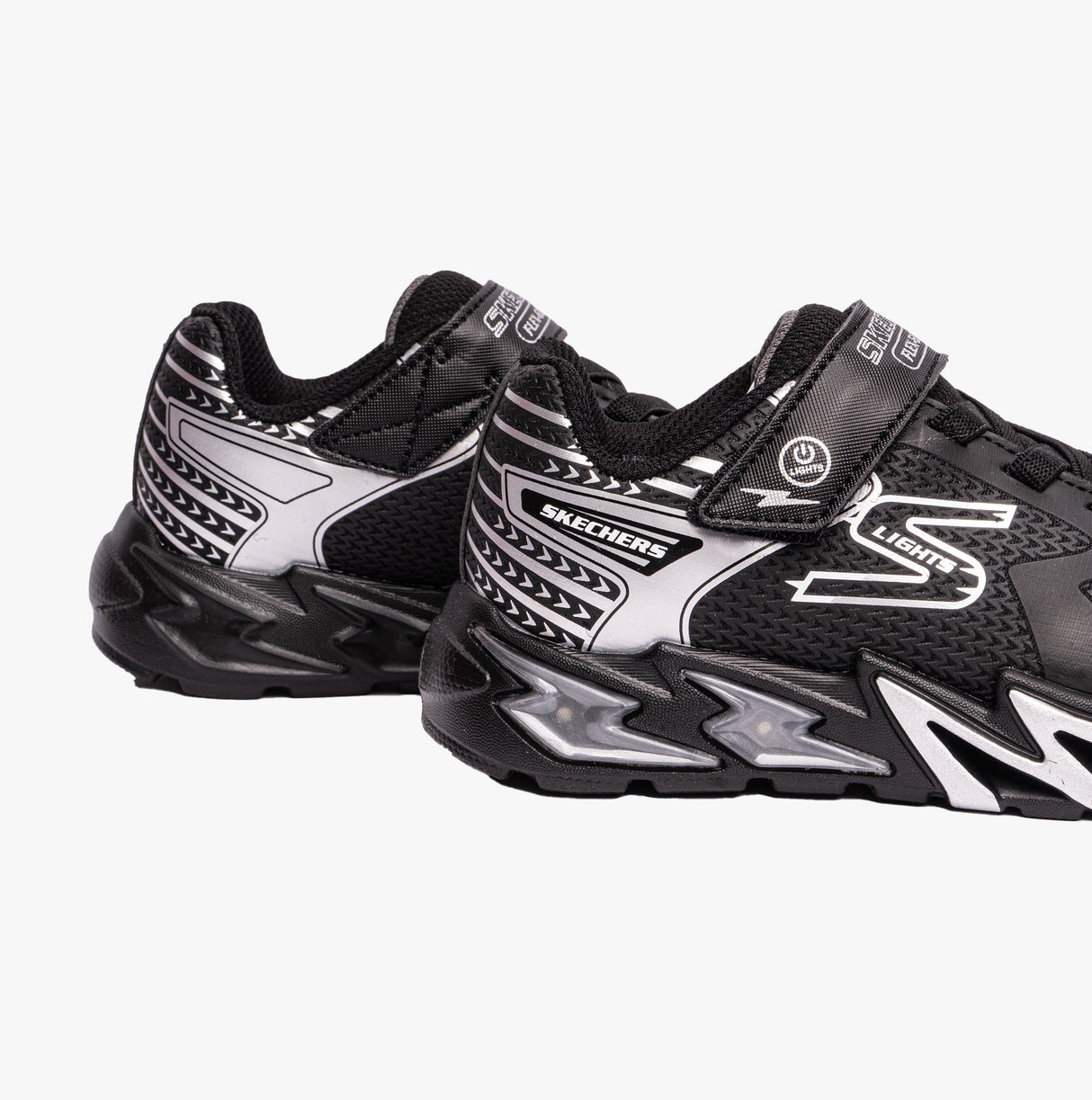 Skechers 400138L/BKSL FLEX-GLOW BOLT Boys Sport Black/Sliver