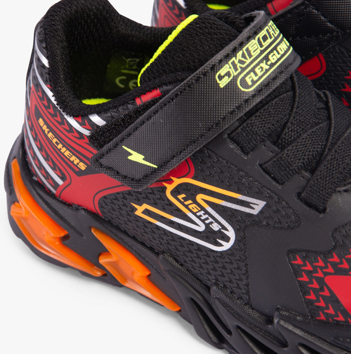 Skechers 400138N/BKRD FLEX-GLOW BOLT Boys Trainers Black/Red