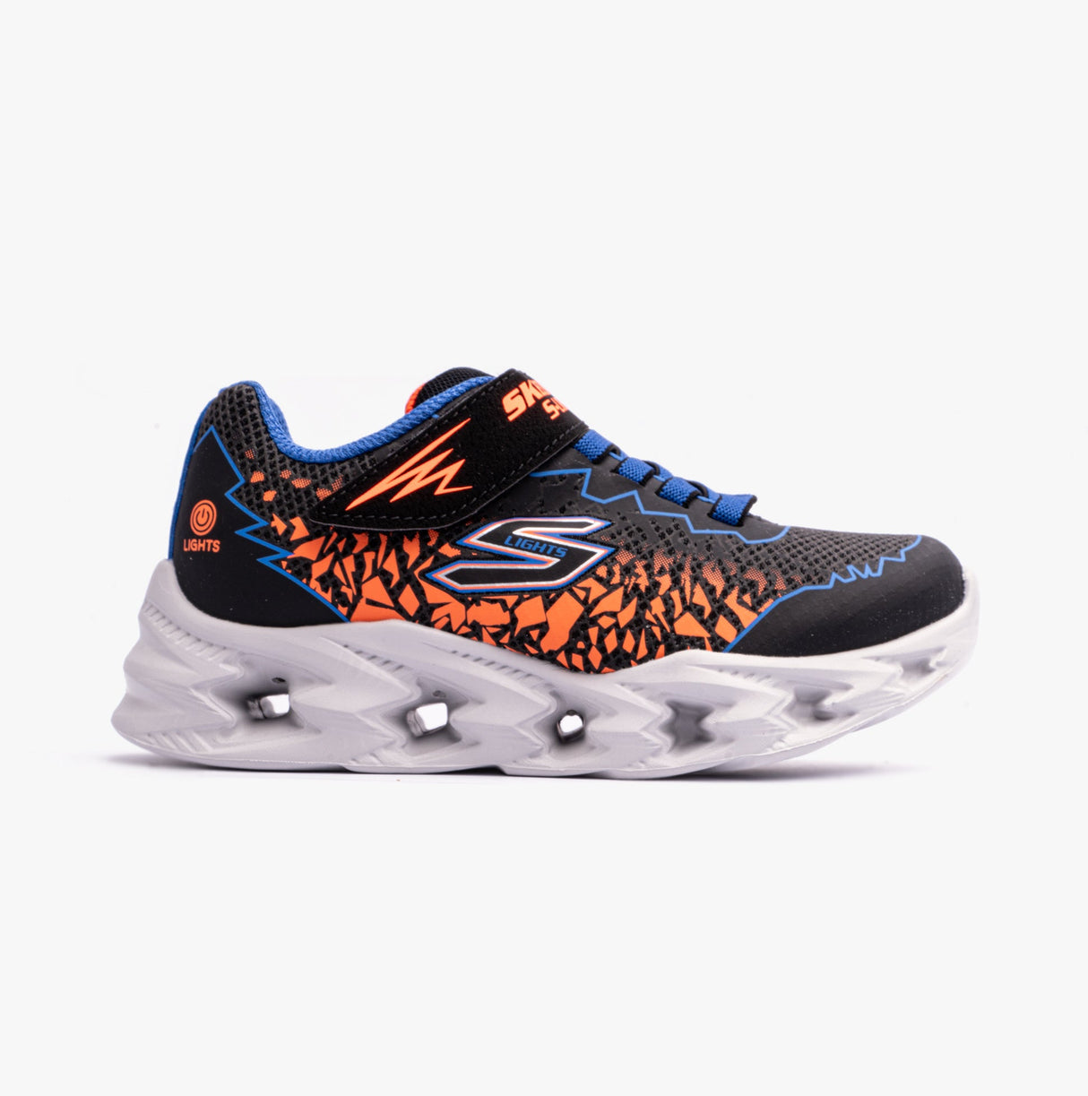 Skechers 400603L/BBOR S LIGHTS: VORTEX 2.0 - ZORENTO Boys Trainers Black/Orange