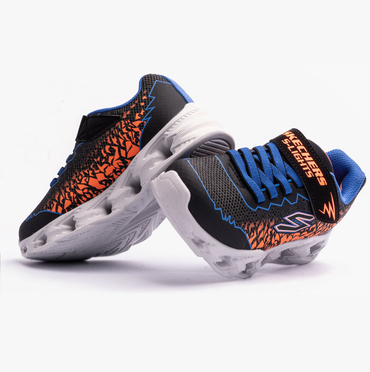 Skechers 400603L/BBOR S LIGHTS: VORTEX 2.0 - ZORENTO Boys Trainers Black/Orange