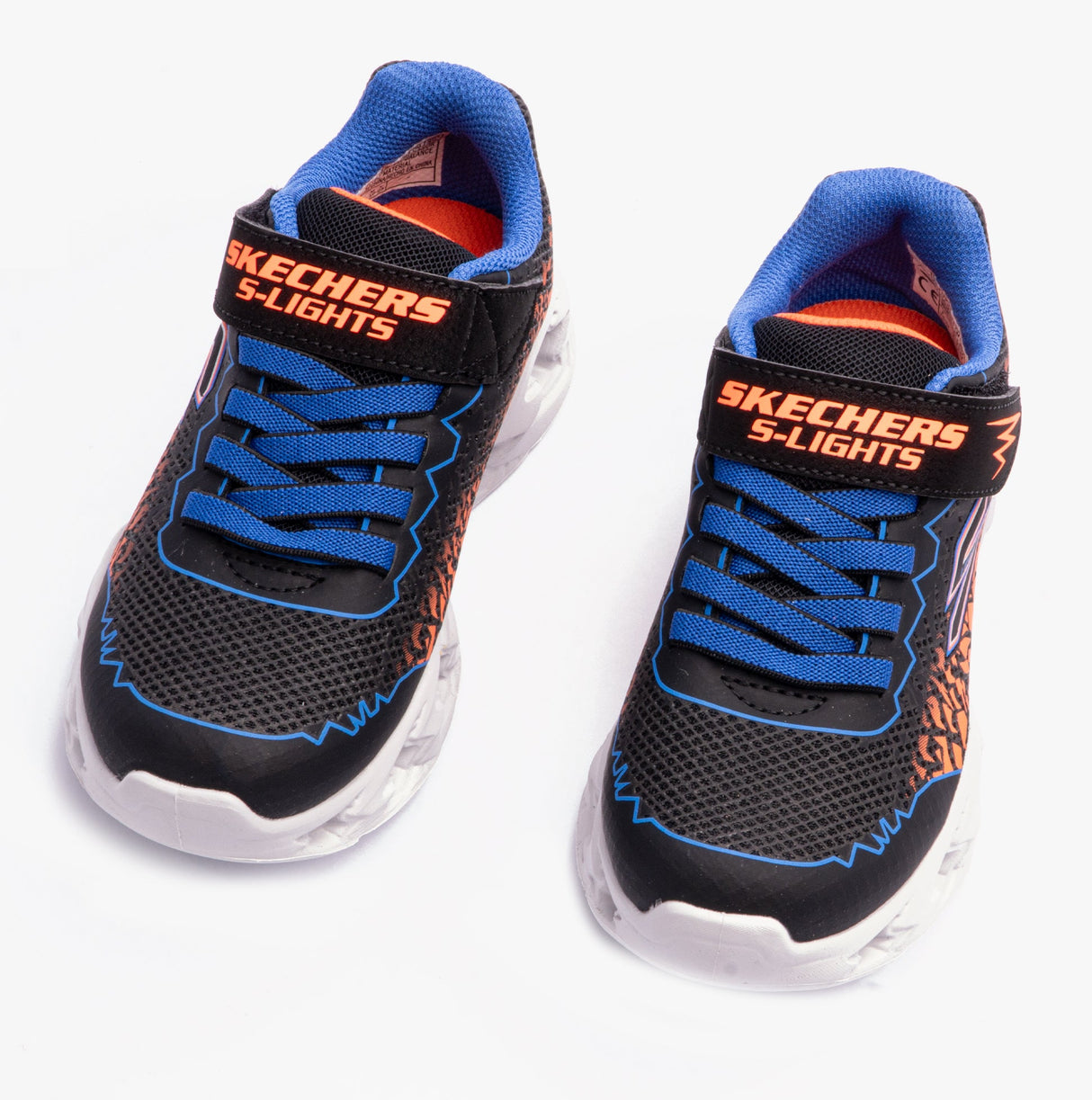 Skechers 400603L/BBOR S LIGHTS: VORTEX 2.0 - ZORENTO Boys Trainers Black/Orange