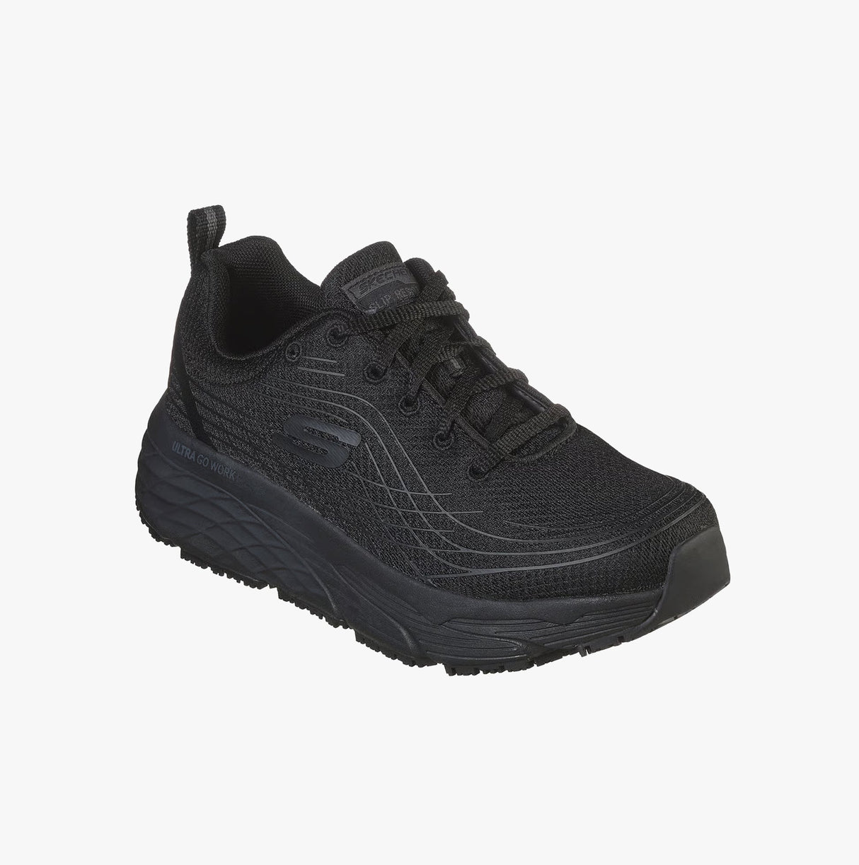 Skechers Work 108016EC MAX CUSHIONING ELITE SR Womens Occupational Trainers Black