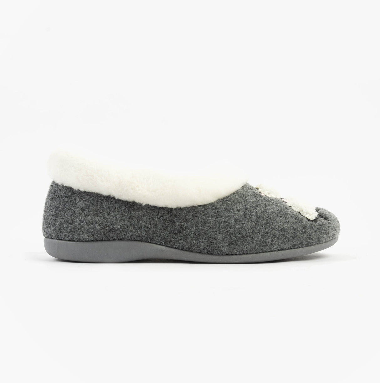 Sleepers NIKKI Womens Felt Sheep Full Slippers Grey