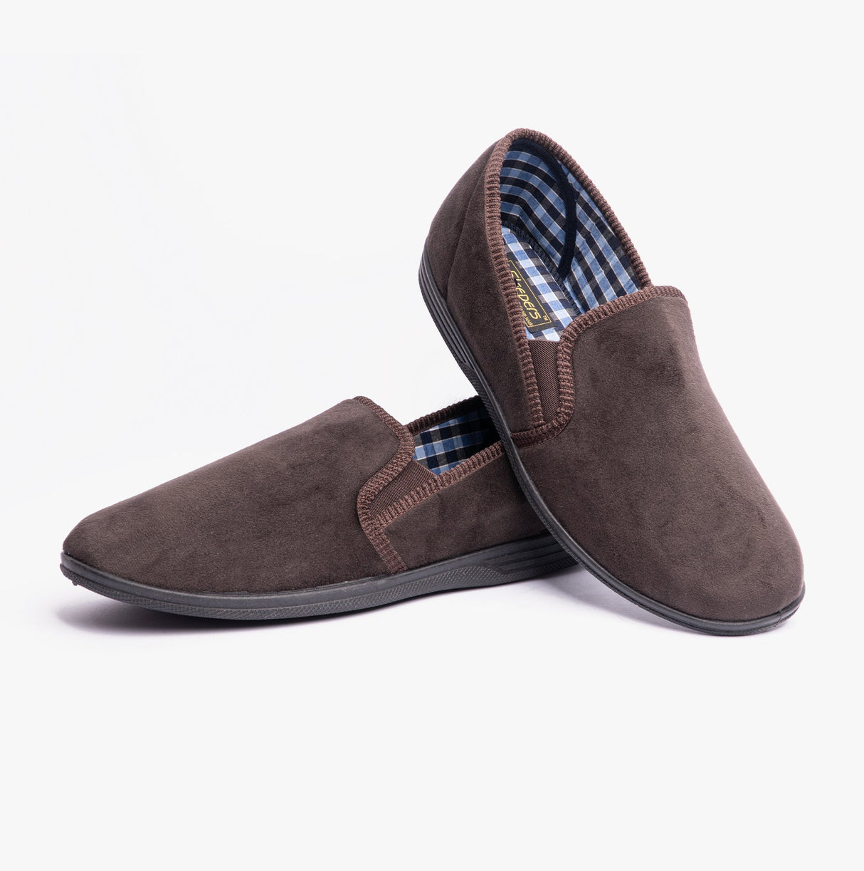 Sleepers WILSON Brown Mens Plush Velour Twin Gusset Slipper