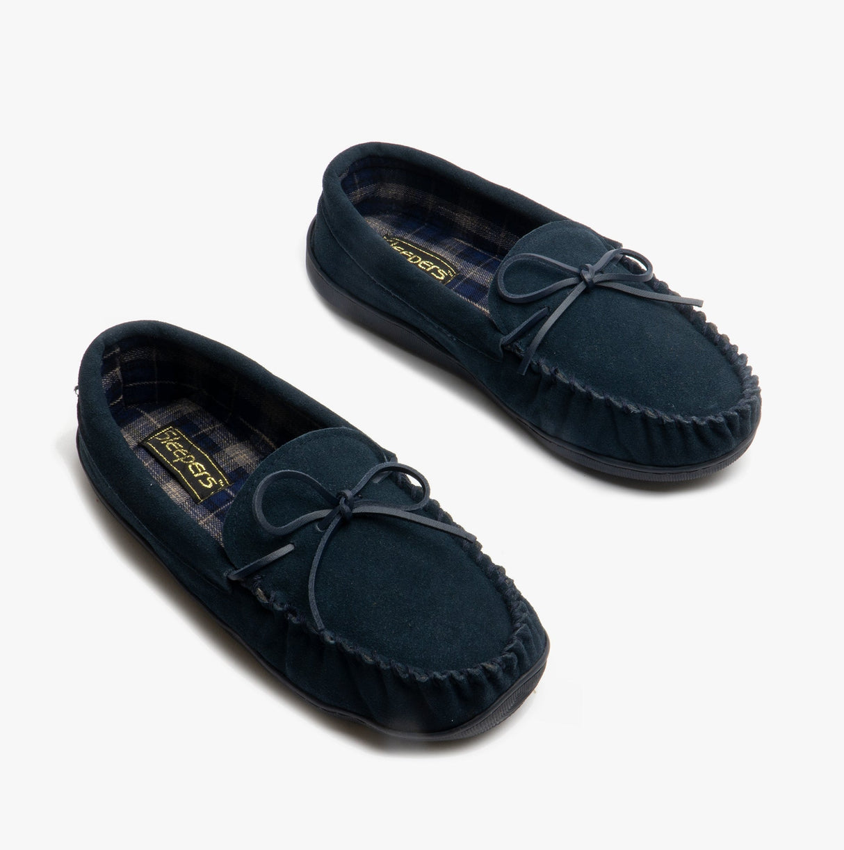 Sleepers ADIE Mens Moccasin Slippers Navy Blue
