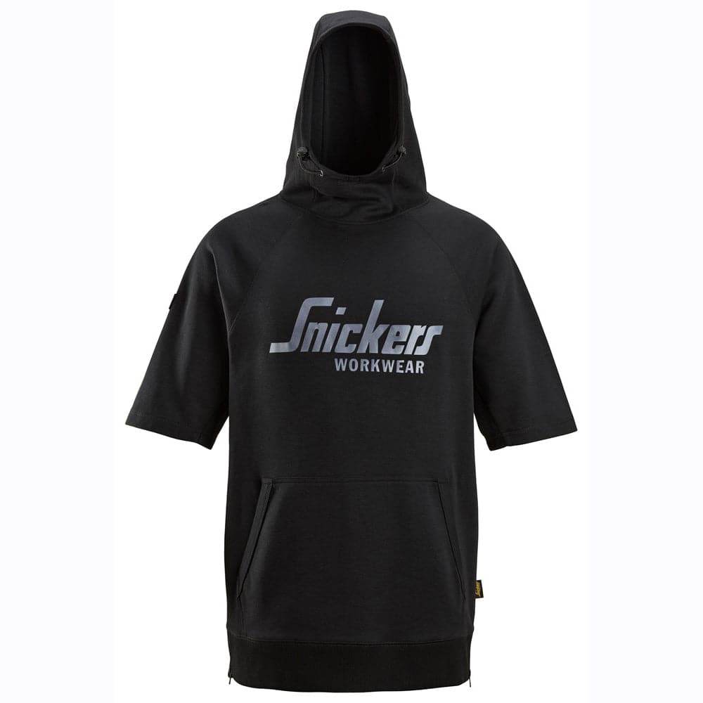 Snickers 2850 Logo Short Sleeve Hoodie Sweatshirt