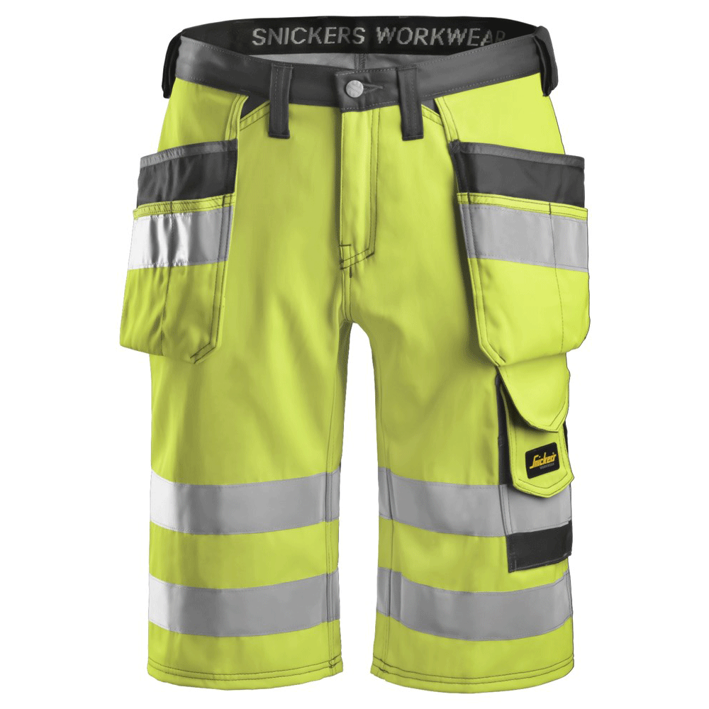 Snickers 3033 Hi-Vis Holster Pocket Shorts, Class 1 Hi-Vis Yellow, 38" Waist-Snickers 54