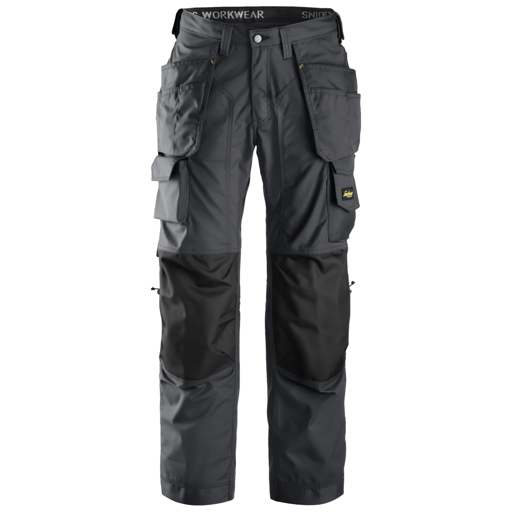 Snickers 3223 Floorlayer Holster Pocket Trousers, Rip-Stop Steel Grey/Black