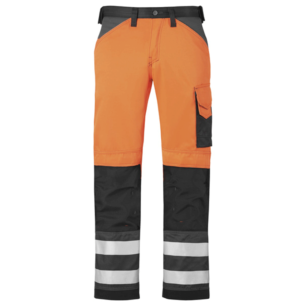 Snickers 3333 Hi-Vis Trousers, Class 2 Hi-Vis Orange/Muted Black, 39" Waist 32" Leg-Snickers 56