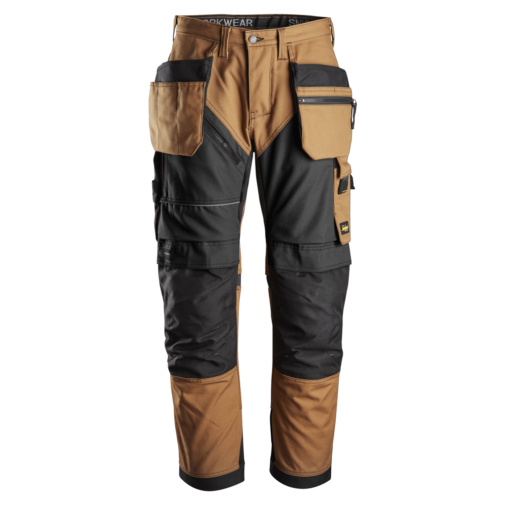 Snickers 6202 RuffWork, Work Trousers+ Holster Pockets Brown/Black