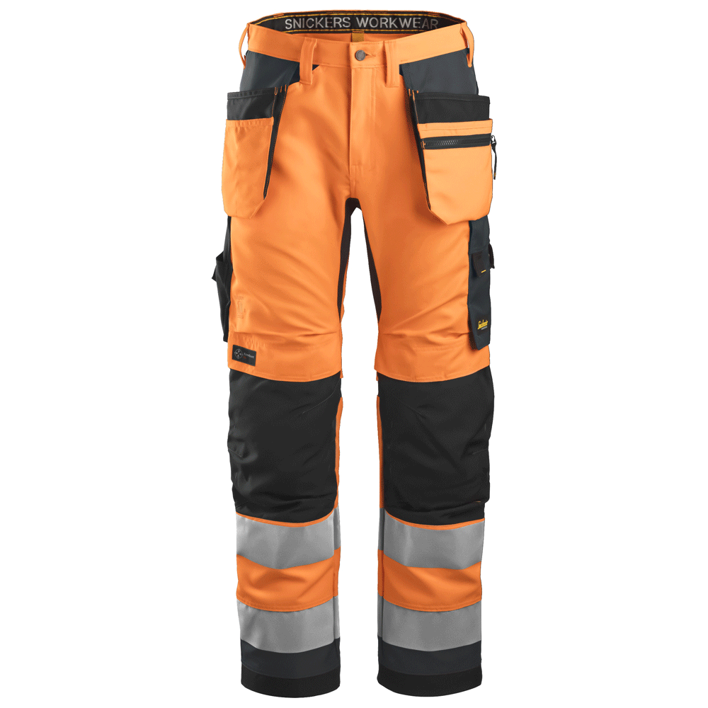 Snickers 6230 AllroundWork, Hi-Vis Trousers Holster Pockets+ CL2 Various Colours