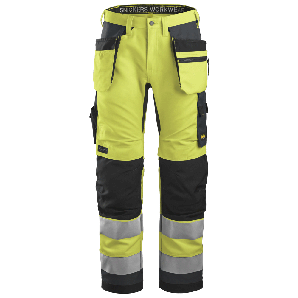 Snickers 6230 AllroundWork, Hi-Vis Trousers Holster Pockets+ CL2 Various Colours