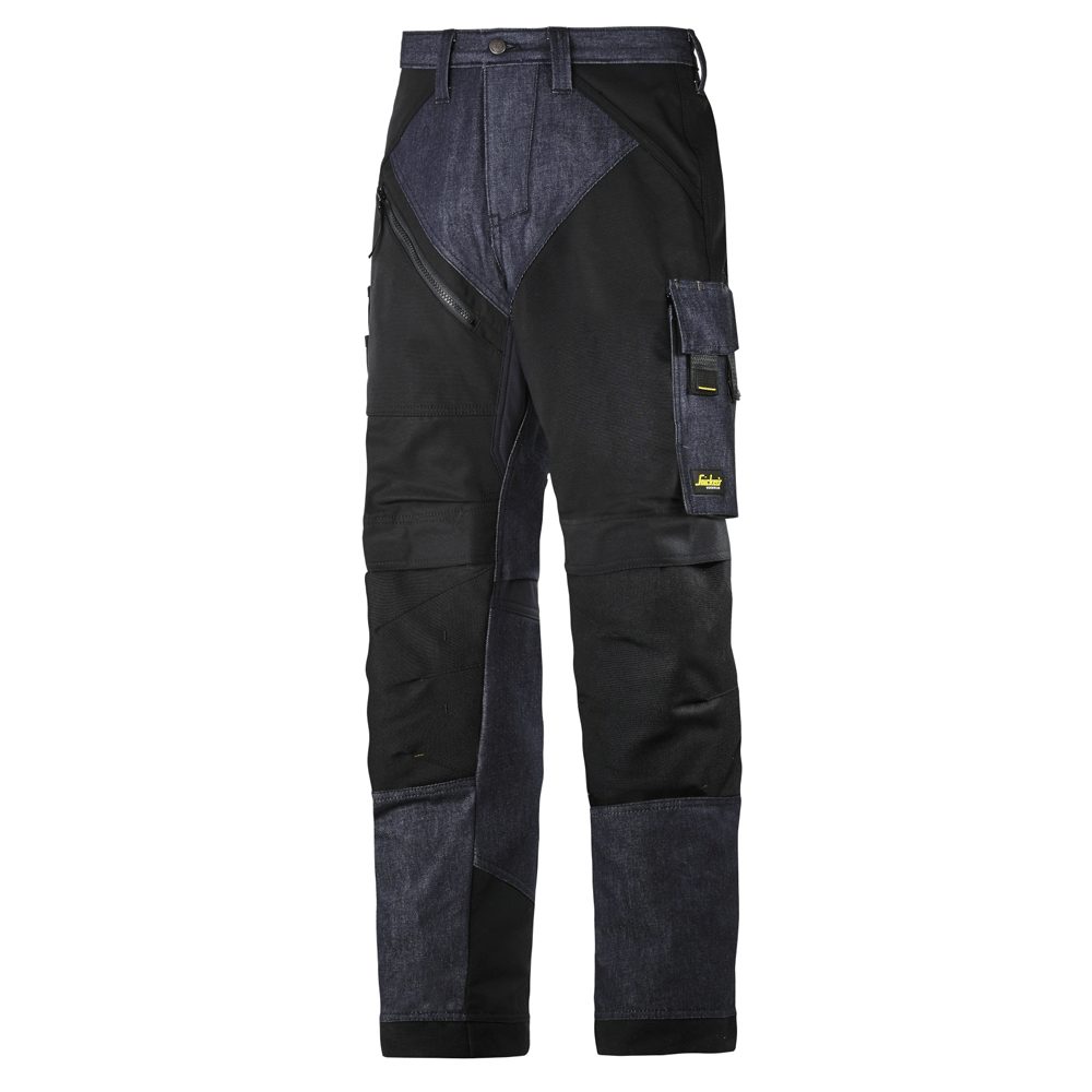 Snickers 6305 RuffWork Denim, Work Trousers Denim/Black 50" Waist - 32" Leg - Snickers Size 64