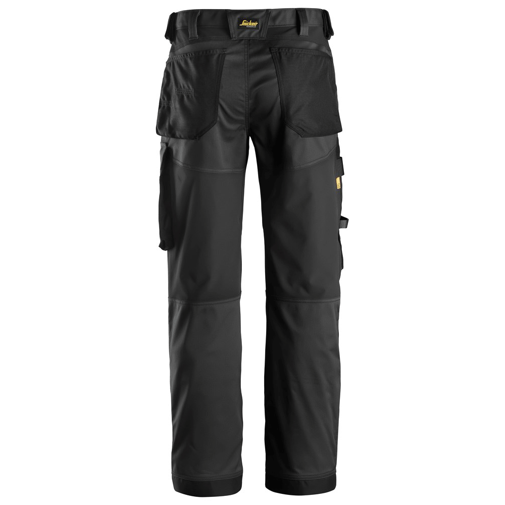 Snickers 6351 AllroundWork, Stretch Loose Fit Work Trousers Black 35" Waist, 28" Leg - Snickers Size 200