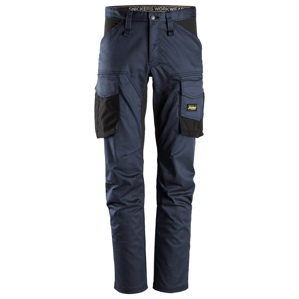 Snickers 6803 AllroundWork, Stretch Trousers without Knee Pockets Navy Blue, 35" Waist 30" Leg-Snickers 100