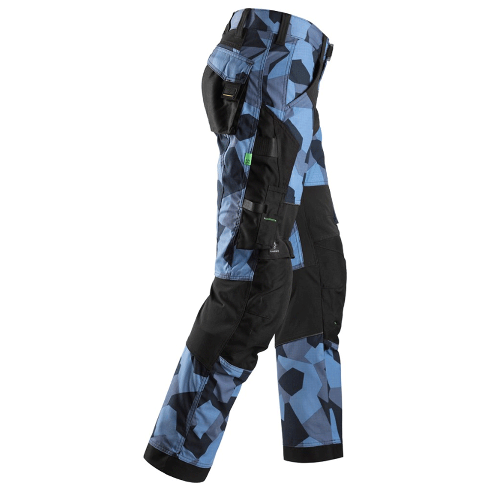 Snickers 6903 FlexiWork Stretch Kneepad Work Trousers Navy Camo