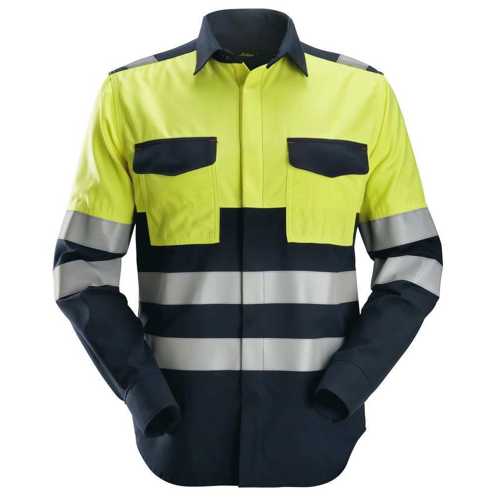 Snickers 8563 ProtecWork, Flame Retardant Arc Protection Hi-Vis Shirt, Class 1