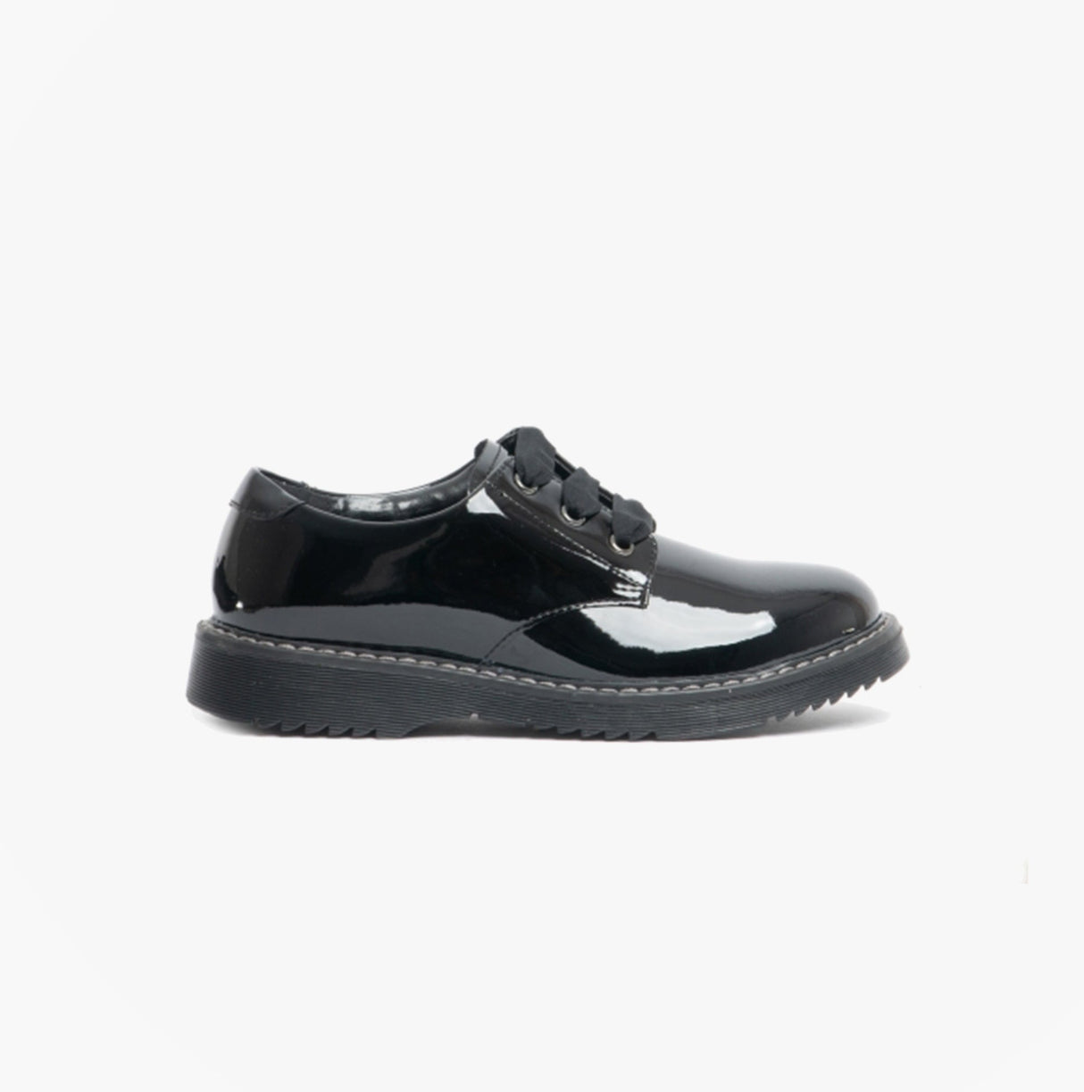 Start-Rite IMPACT Girls Leather Lace Up School Shoes Patent Black