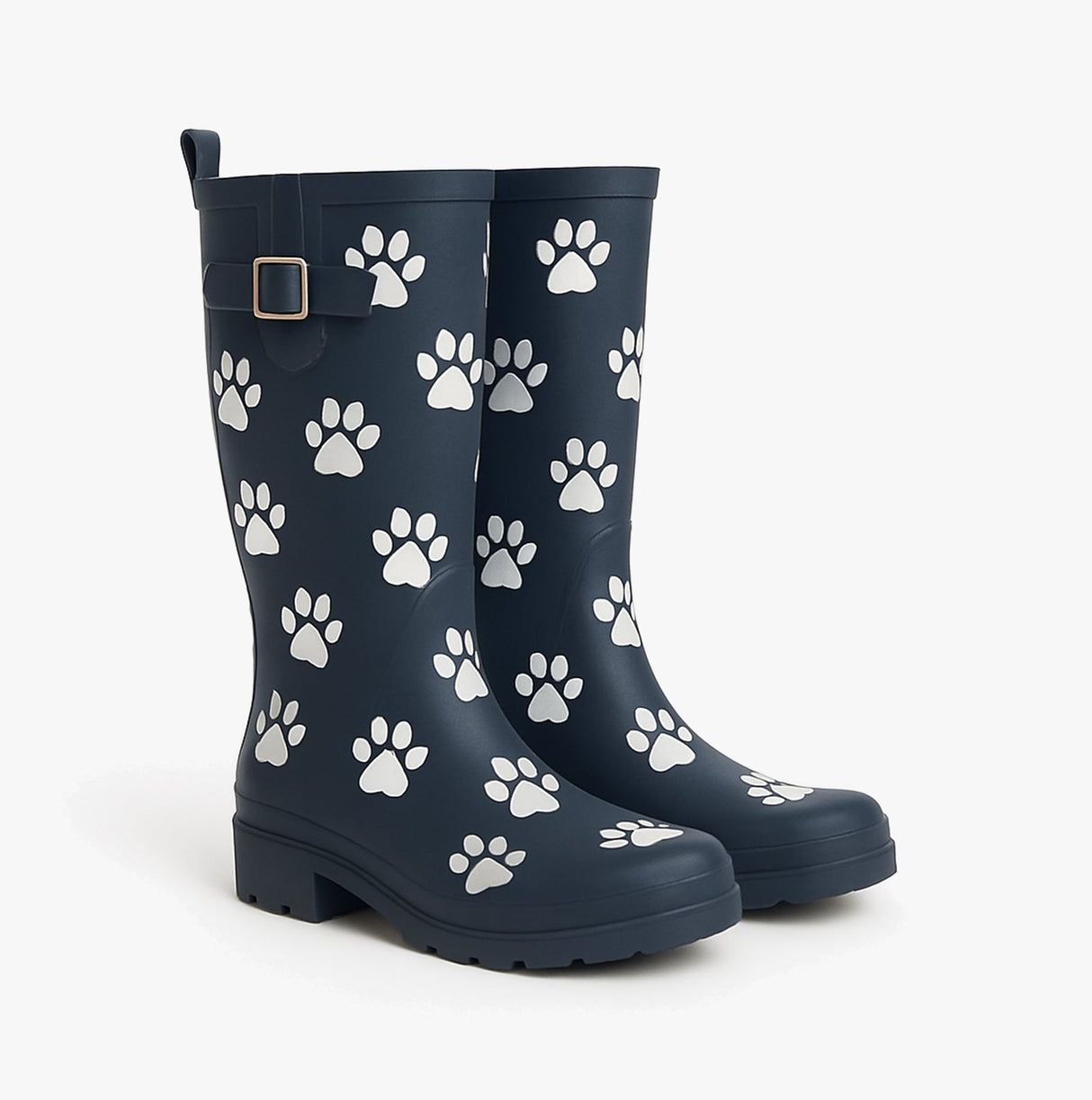 Stormwells W274C Womens Wellington Boots Navy Blue/Paw Print