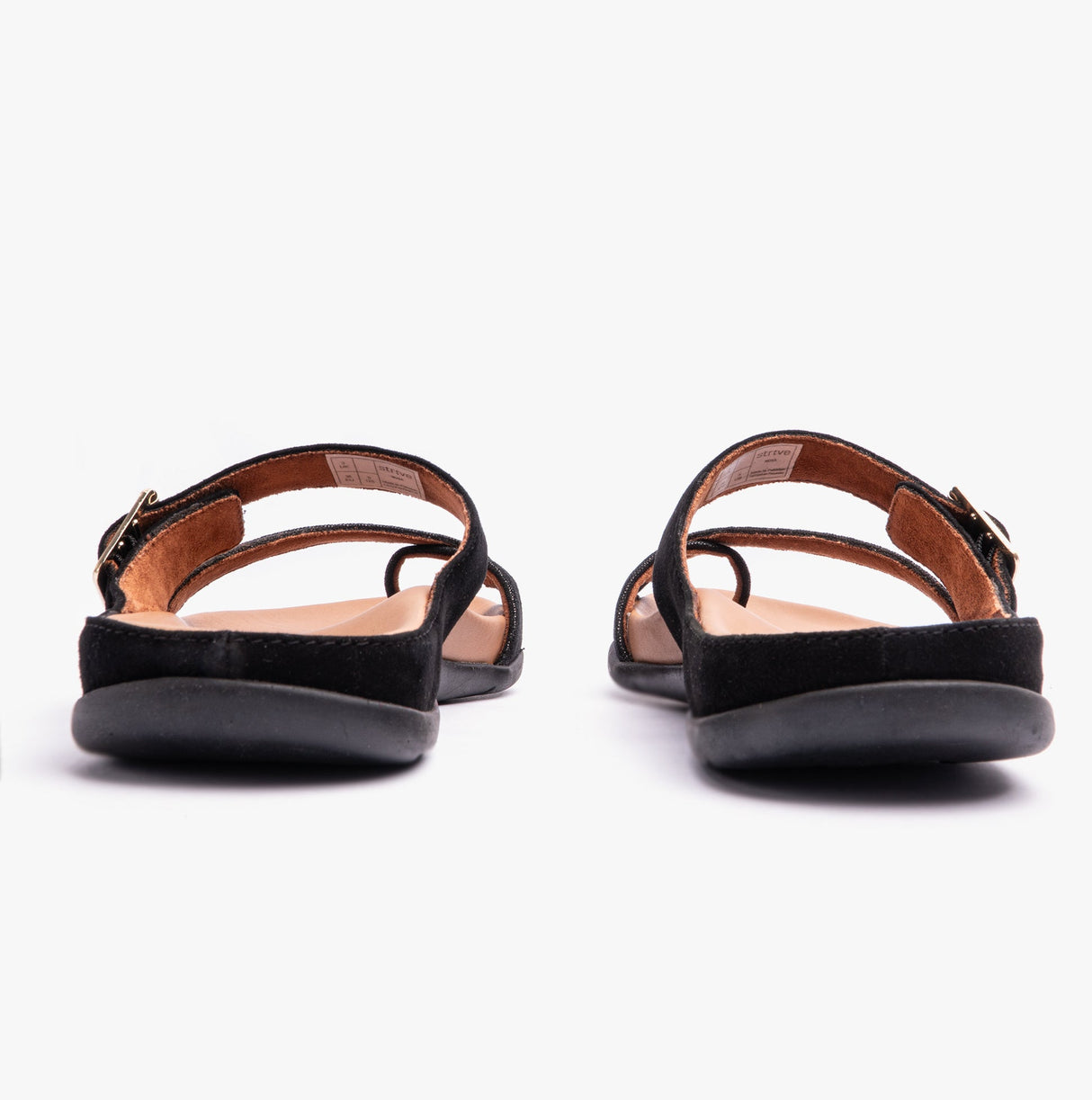 Strive NUSA Womens Strappy Sandals Black Velour