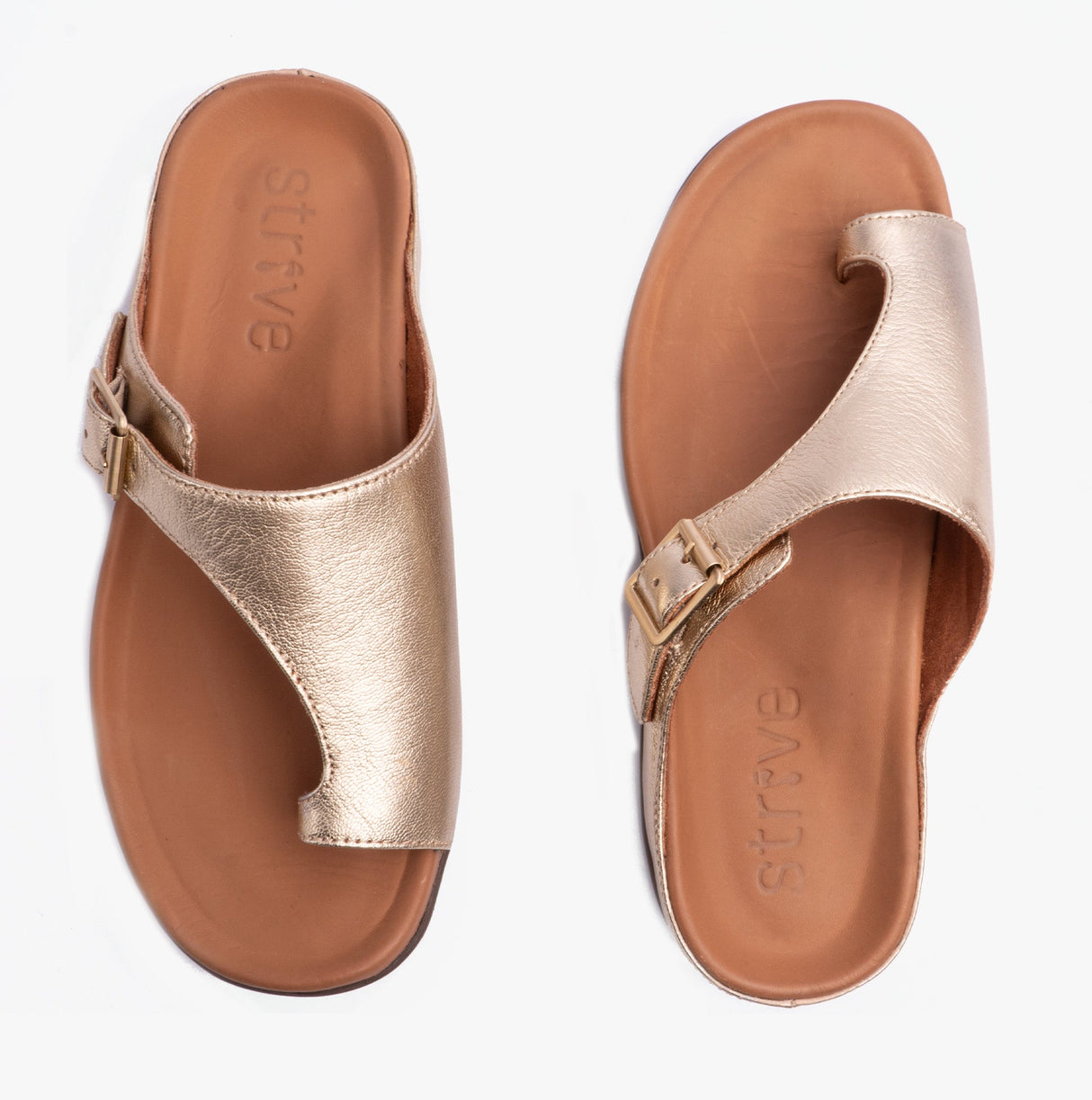 Strive JAVA II Womens Toe-Loop Sandals Light Gold