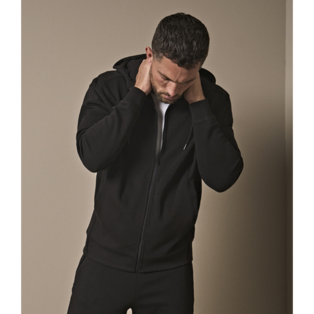 Tee Jays 5508 Ribbed Interlock Hooded Full Zip Sweat