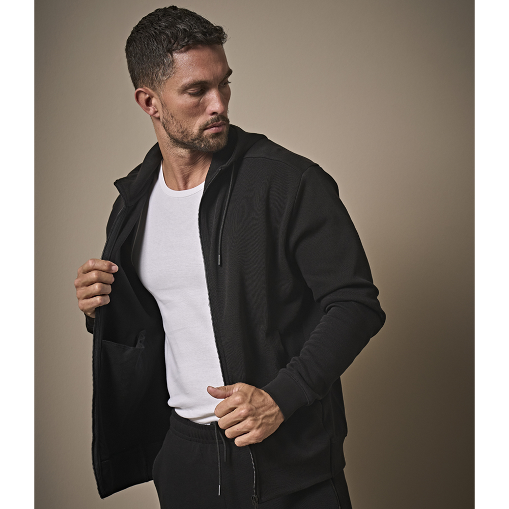 Tee Jays 5508 Ribbed Interlock Hooded Full Zip Sweat