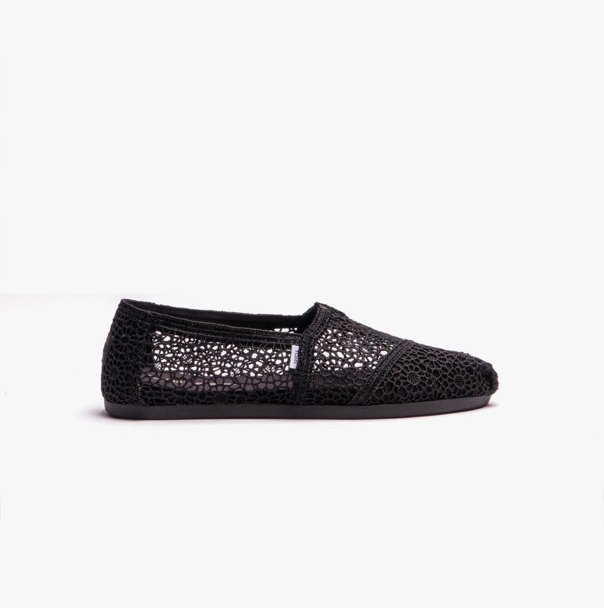 TOMS ALPARGATA Womens Crochet Espadrille Black