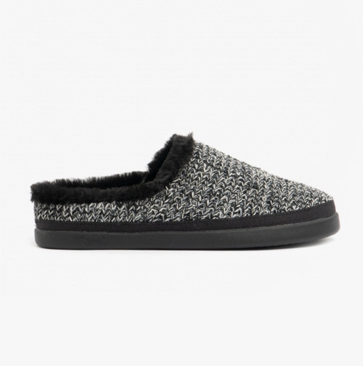 TOMS SAGE Womens Knitted Mule Slippers Black