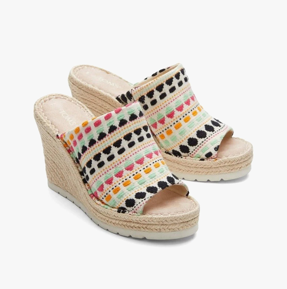 TOMS MONICA Womens Slingback Wedge Sandals Natural