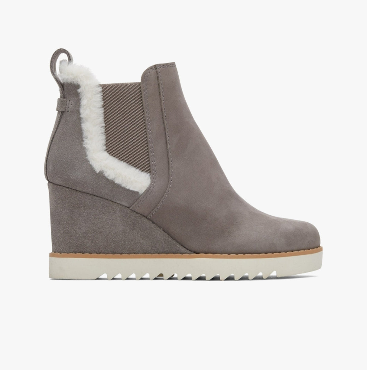 TOMS MADDIE Womens Slip-On Wedge Boots Grey