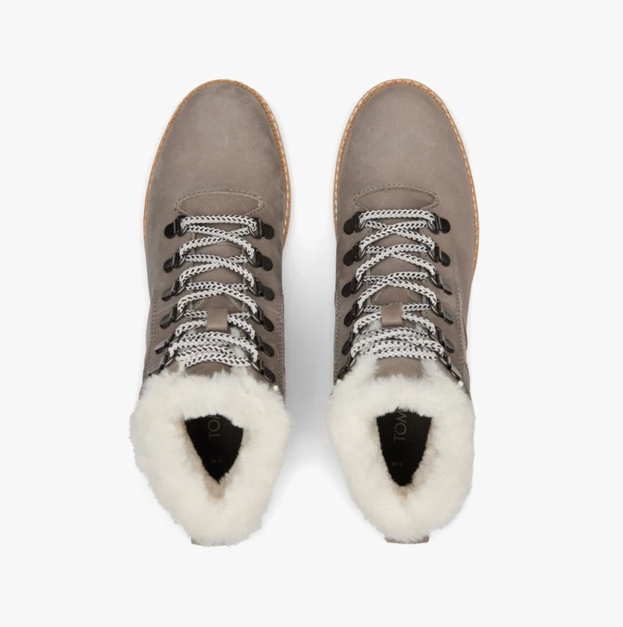 TOMS MOJAVE Womens Suede Sawtooth Sole Boots Grey