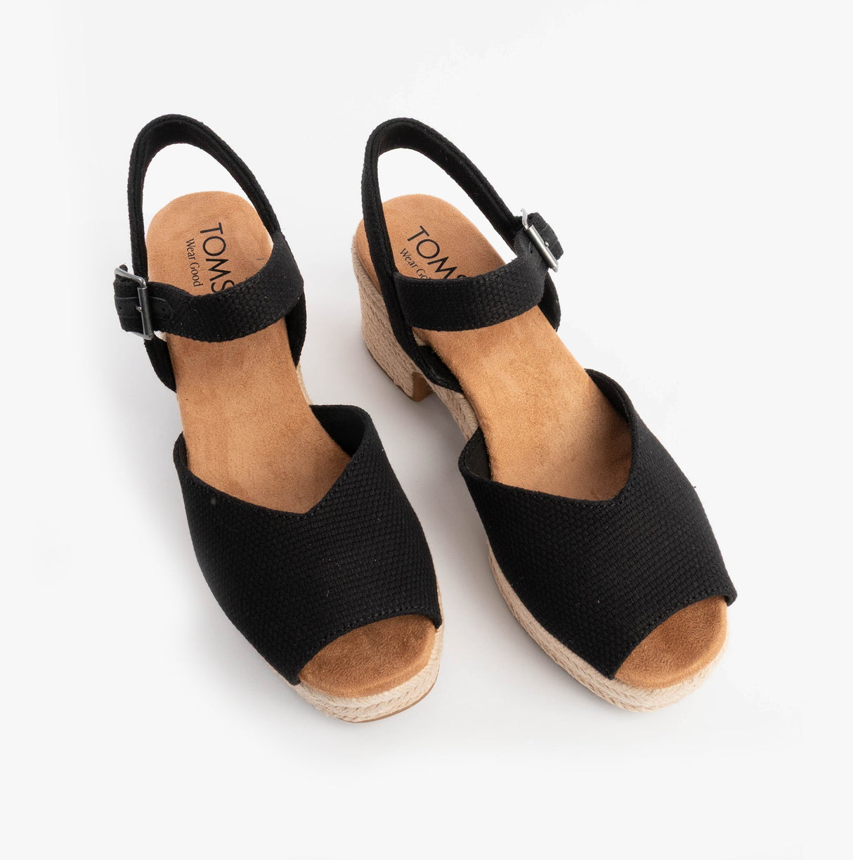 TOMS ISLA PEEP TOE Womens Sandals Black